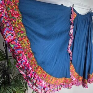 Bohemian Rhapsody Skirt‎ Maxi Xl - 1X Dark Teal
